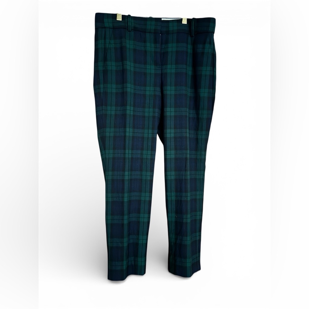 J. Crew Cameron slim crop pant in Black Watch tartan stretch wool, Size 10